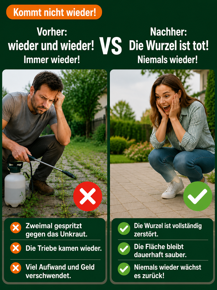 🔥 Profi-Unkrautvernichter: Schnelle Wirkung in 24 Stunden! ⏳