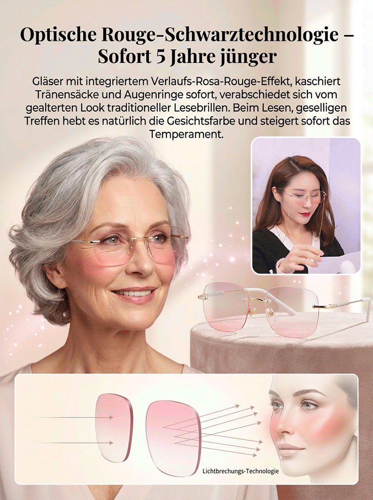 Diamantschliff Luxus-Lesebrille (Rahmenlos) – Elegante Sicht ohne Oma-Look