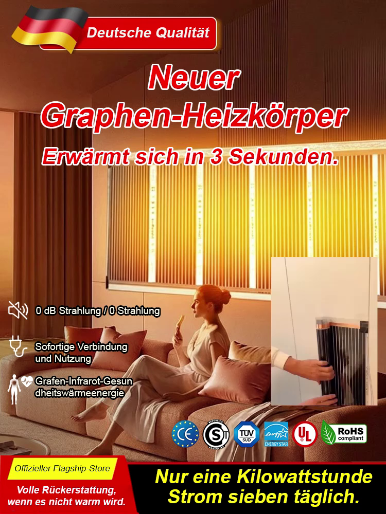 ✨ Graphen-Heizungsmatte | 99,8% Energieeffizienz • 80% Stromsparend • 30 Tage Testen