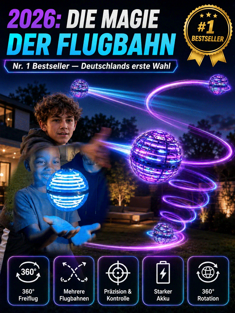 【🛸 Magischer LED-Fliegeball】Schwebender Lichtkugel-Spielzeug