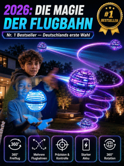 【🛸 Magischer LED-Fliegeball】Schwebender Lichtkugel-Spielzeug