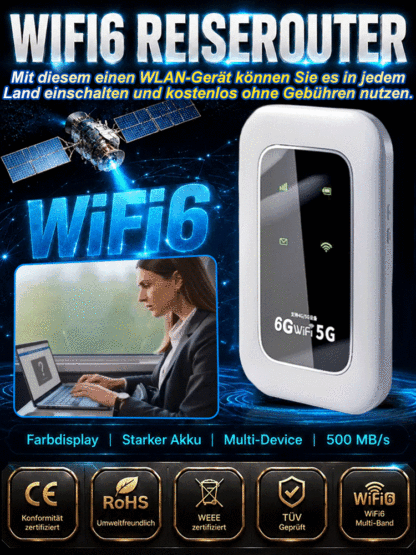 ✨ Tragbares AI-Satelliten-WLAN 2026 | 0 € Monatsgebühren • Ohne SIM-Karte • TÜV-Geprüft