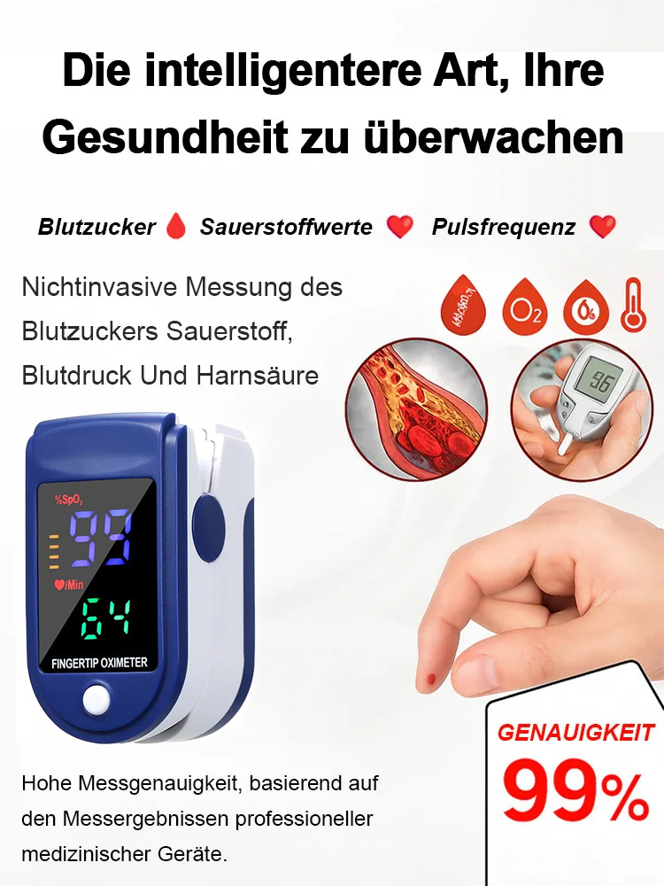 【💯 Gesundheit in nur 5 Sekunden! 💯】Smarter Charité-Monitor 🏥 SpO2 & Puls-Check in Echtzeit. 🔴 Integrierte Rotlicht-Therapie.
