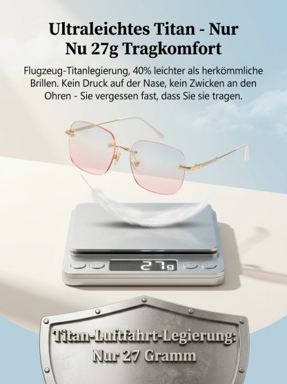 Diamantschliff Luxus-Lesebrille (Rahmenlos) – Elegante Sicht ohne Oma-Look