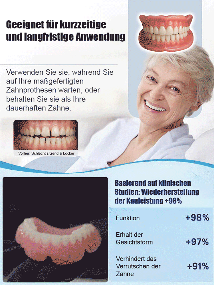 【🚀Schweizer-Technik-Sale🚀】Smart-Flex-Gebiss: Perfekter-Sitz-in-3-Min! 🦷