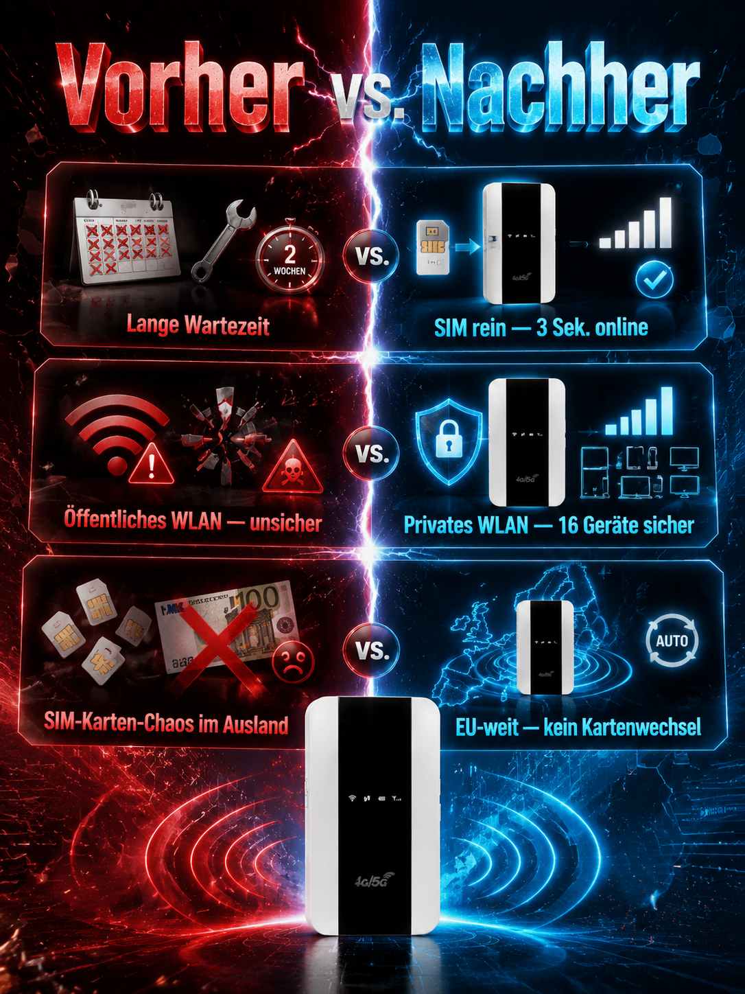 📶 5G-Pocket-Terminal: Unbegrenztes Internet in Europa! 🌍