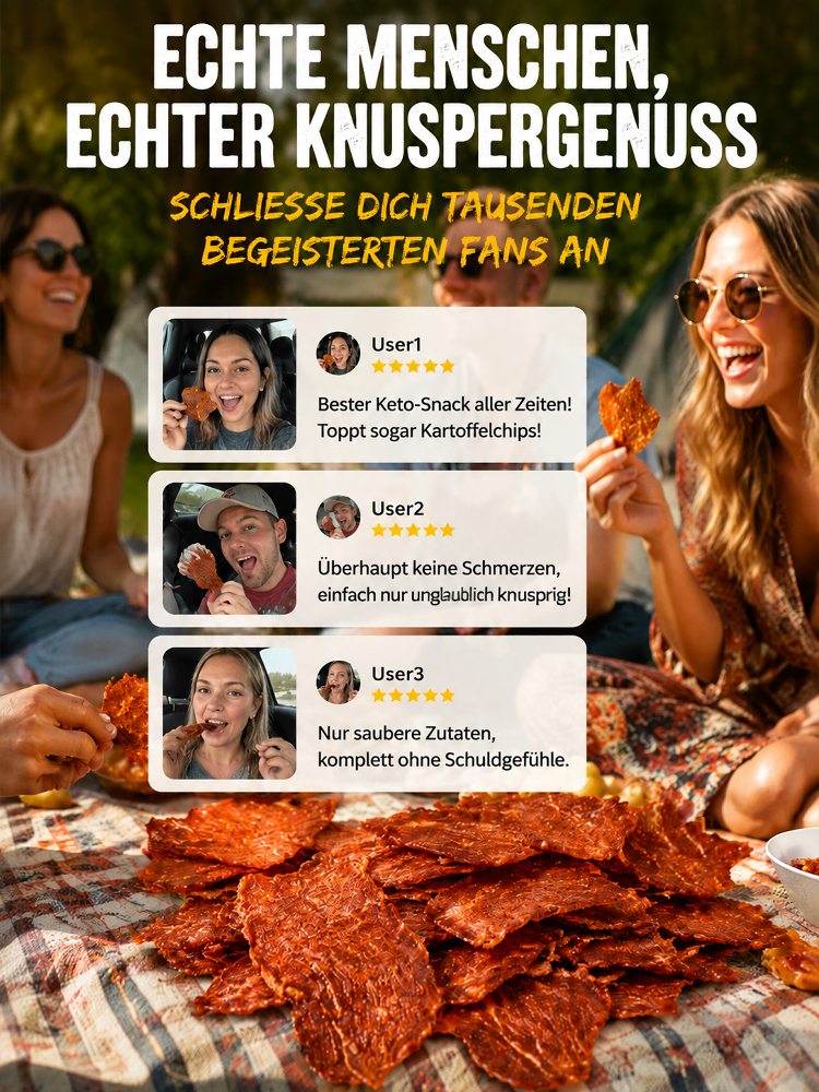 🥩 Premium Angus Rind Jerky Crisps | 100% Weiderind • Hochprotein • Keto-geeignet