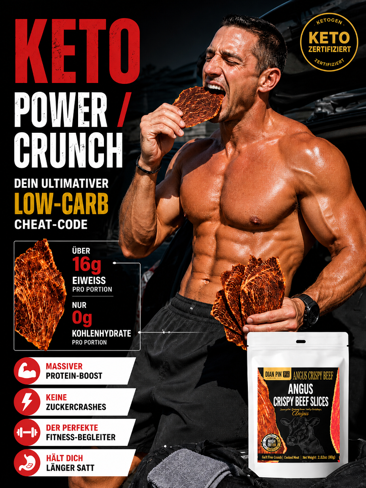 🥩 Premium Angus Rind Jerky Crisps | 100% Weiderind • Hochprotein • Keto-geeignet