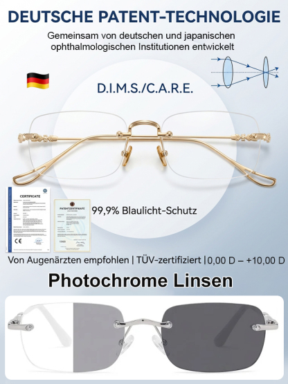 Ultraleichte randlose phototropische Lesebrille