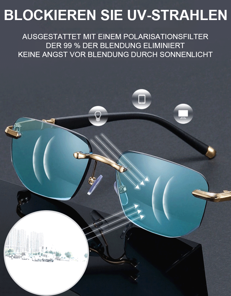 【💯 Schluss mit unscharfer Sicht! 💯】 Intelligente Auto-Fokus-Brille aus Jena 🇩 Passt sich in 0,1s an. 👓 Für Handy, PC & Auto. 🛡️ Ultraleichtes Titan, bruchsicher & biegsam. 🌞️ Inkl. automatischer Sonnen-Tönung & Blaulichtfilter.