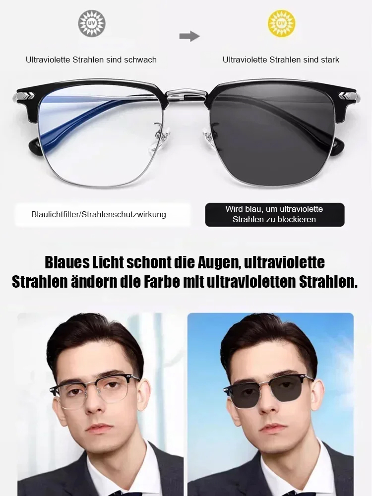 Automatisch fokussierende, blaulichtfilternde Lesebrille für Senioren