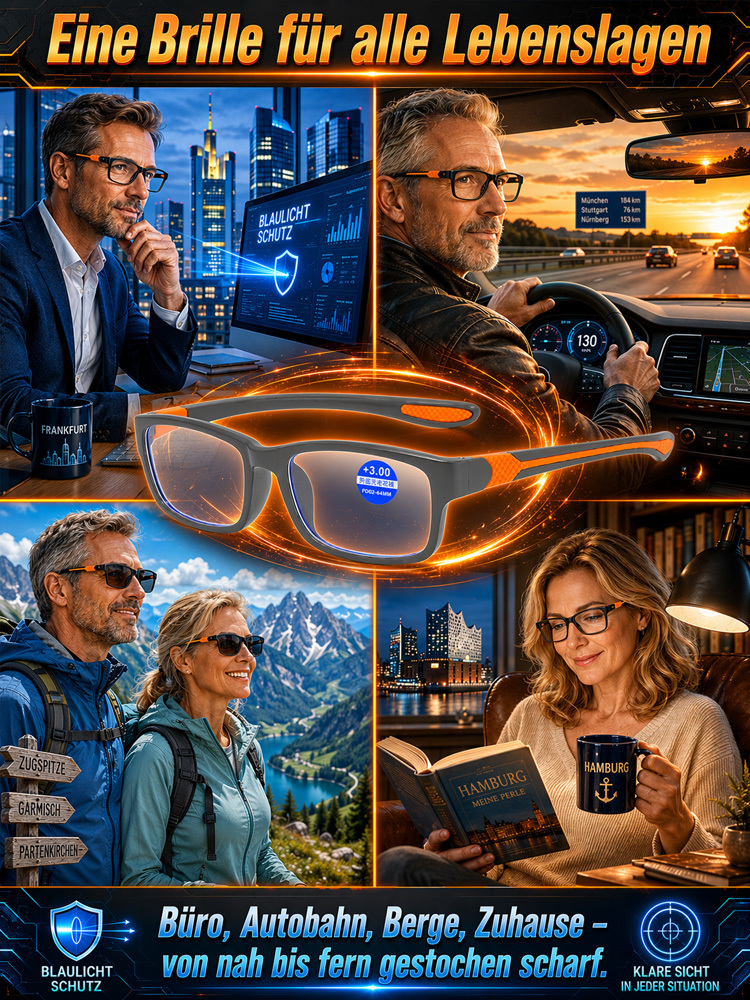 【✨ Smart-Brille ✨】Autofokus-Tech: Fern & Nah in einer Brille! 🚀