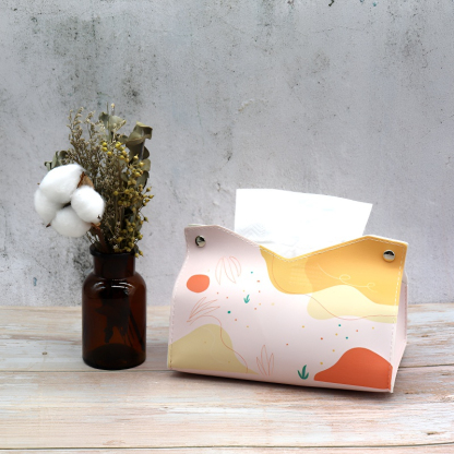 Caja de pañuelos de cuero para el hogar