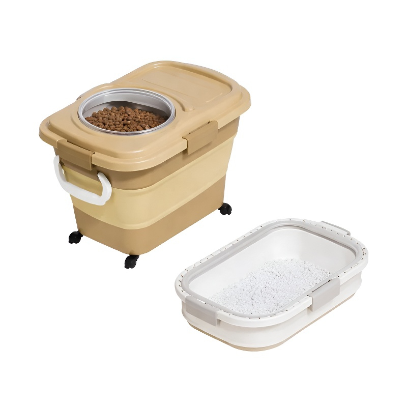 Contenedor plegable para comida de mascotas