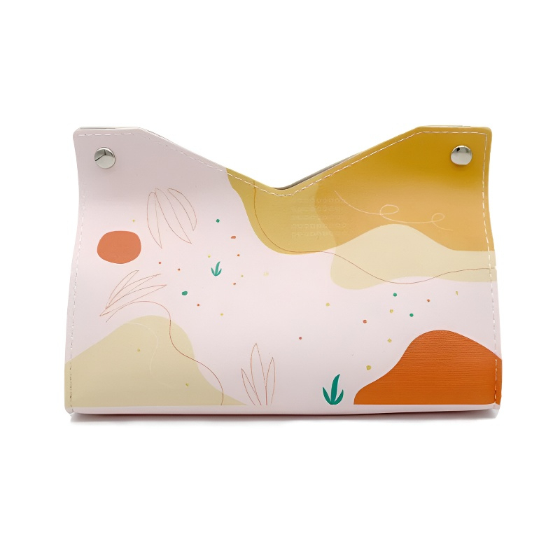 Caja de pañuelos de cuero para el hogar