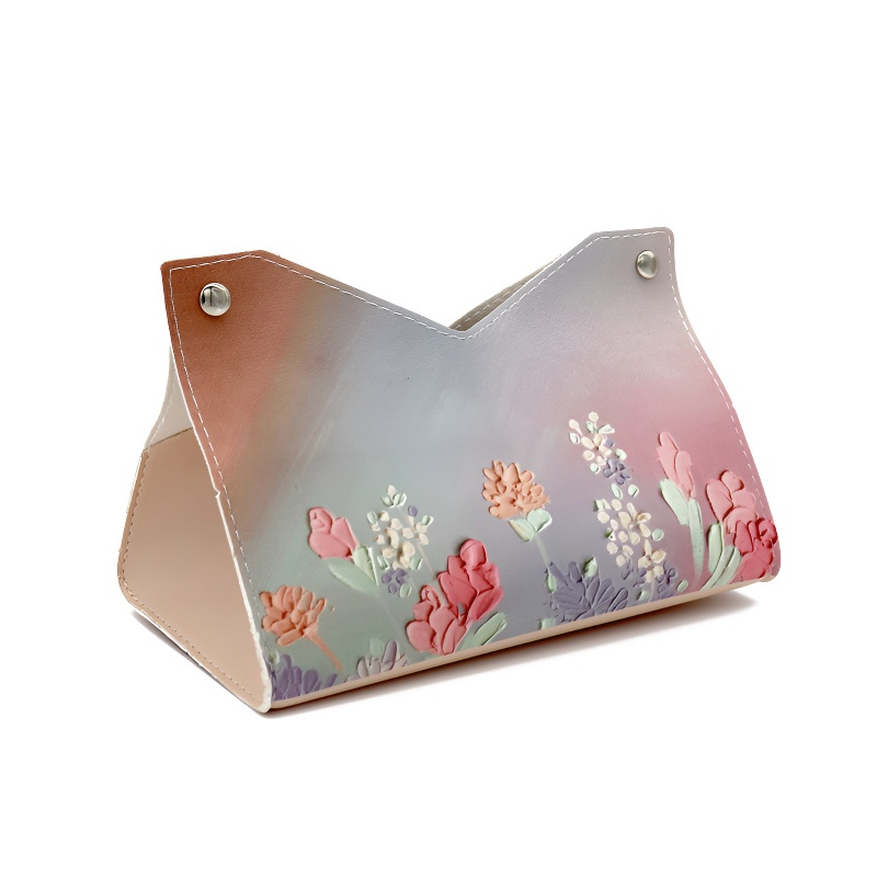 Caja de pañuelos de cuero para el hogar