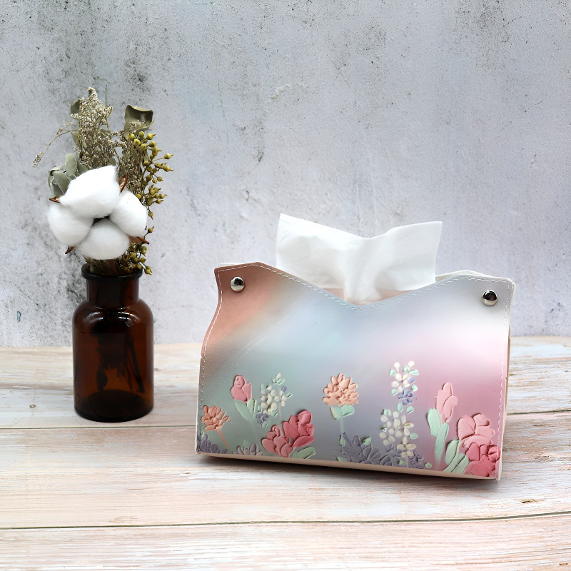 Caja de pañuelos de cuero para el hogar