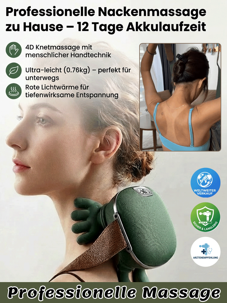 【Professionelle Massage für jeden Tag】Intelligentes Massagerät für Nacken und Schultern – Menschliche Massage nachgeahmt