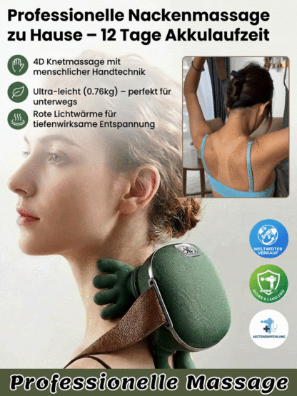 【Professionelle Massage für jeden Tag】Intelligentes Massagerät für Nacken und Schultern – Menschliche Massage nachgeahmt