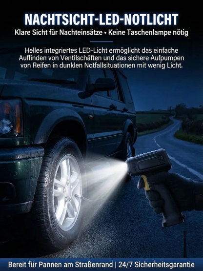 Überall und jederzeit superschnelle kabellose Luftpumpe | Schluss mit Gebühren an der Tankstelle! 1 Min. Aufpumpen, lebenslange Ersparnis