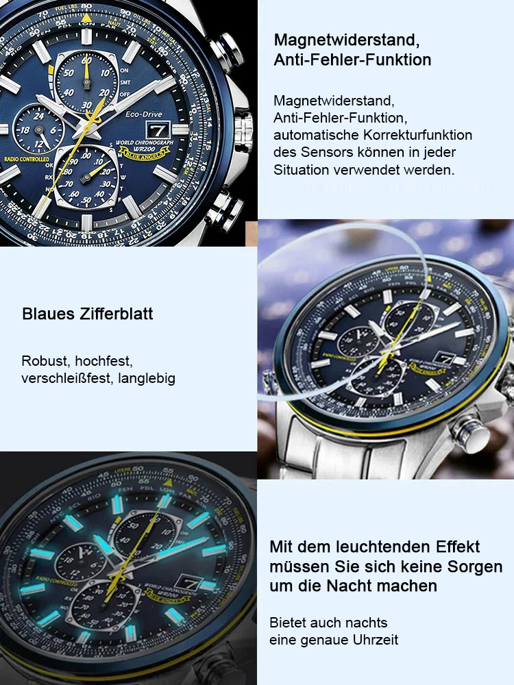 Limitierte Aktion: Herren-Chronograph im Aviatik-Stil | Sportlicher Look für Alltag & Business