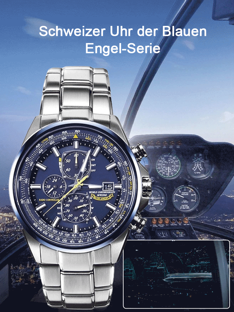 Limitierte Aktion: Herren-Chronograph im Aviatik-Stil | Sportlicher Look für Alltag & Business