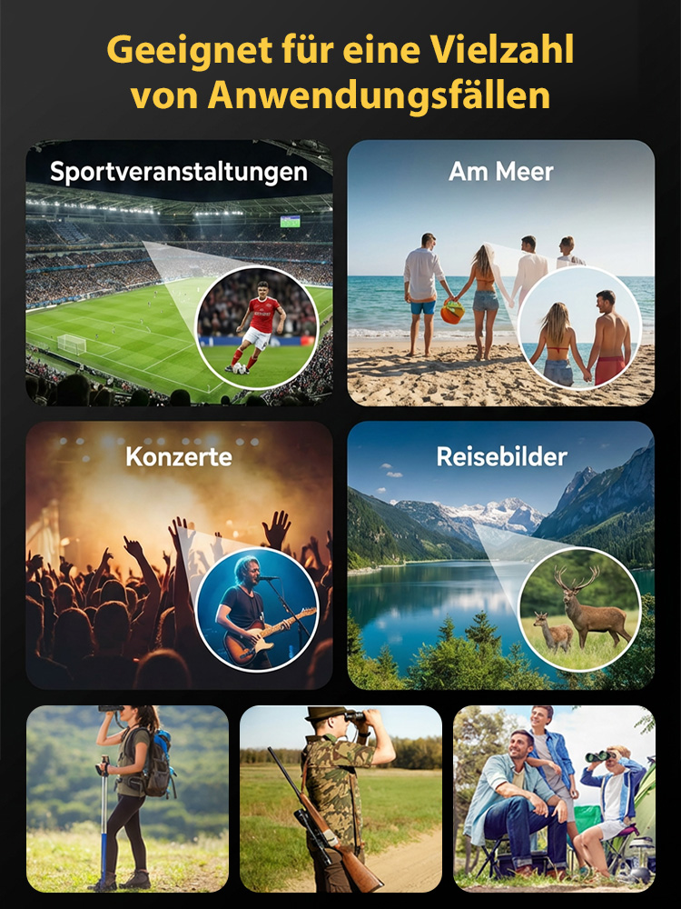 【Tragbares hochauflösendes Teleskop🔭】✨Ausgestattet mit einem leistungsstarken 100-fachen optischen Zoom✅ Erfasst Landschaften und Personen in bis zu 8 Kilometern Entfernung mit gestochen scharfen Bildern💪Perfekte Leistung auch unter extremen Bedingungen