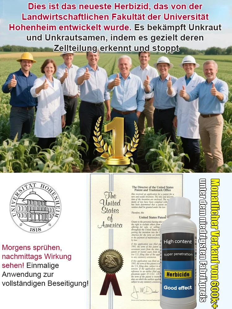 【100 Prozent Glyphosatfre】Hohenheim Forschungs-Bio-Unkrautvernichter✨Ein Jahr Schutz vor Unkraut✨