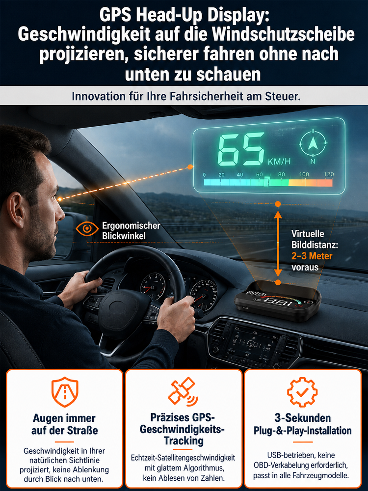 Deutsches Smart HUD Navigationssystem! Schutz und Sicherheit für deine ganze Familie!