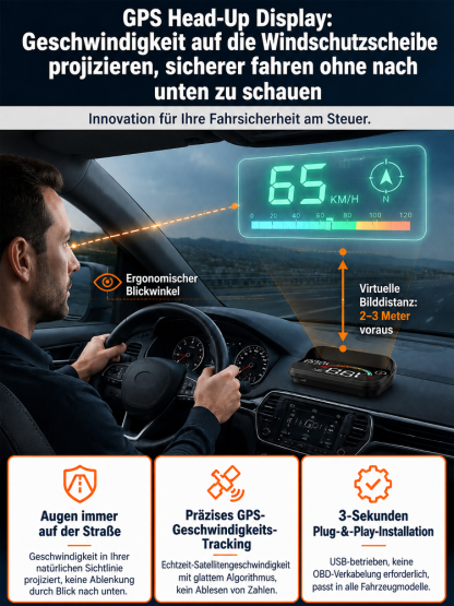 Deutsches Smart HUD Navigationssystem! Schutz und Sicherheit für deine ganze Familie!