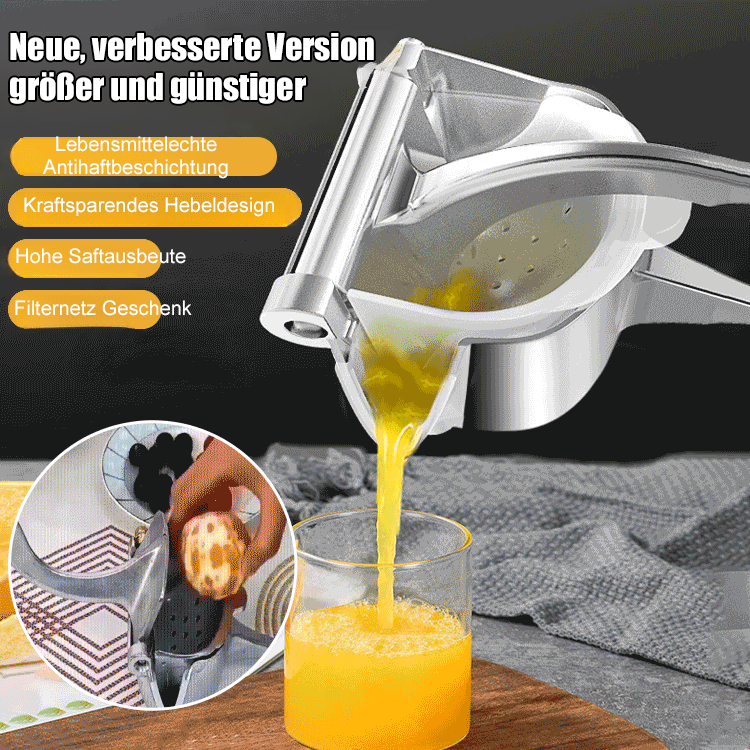 【Multifunktionale manuelle Saftmaschine】Schluss mit klobigen Stromfressern: Frischer, 100% reiner Saft in Sekunden – ohne Lärm, ohne klebriges Fruchtfleisch-Chaos und in 10 Sekunden sauber!