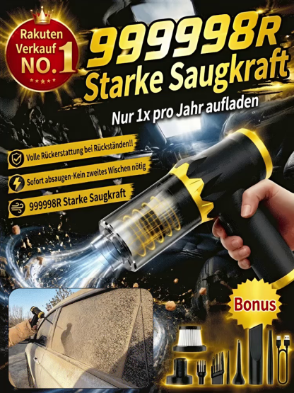 【14-Tage-Testphase】Nicht zufrieden mit der Saugkraft, Wir bieten eine 100%ige Rückerstattung! 🛡️ 20 kPa Kabelloser Auto-Staubsauger | 4-in-1 Handstaubsauger