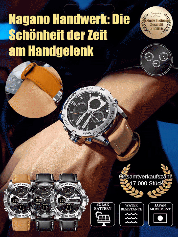 【Leuchtende Herren-Quarzuhr mit Dualanzeige】⌚️apanische Präzision direkt aus der Fabrik in Nagano✨Ein Erbe aus 70 Jahren Uhrmachergeschichte – das absolute Gipfelwerk eines Meisters kurz vor seinem Ruhestand