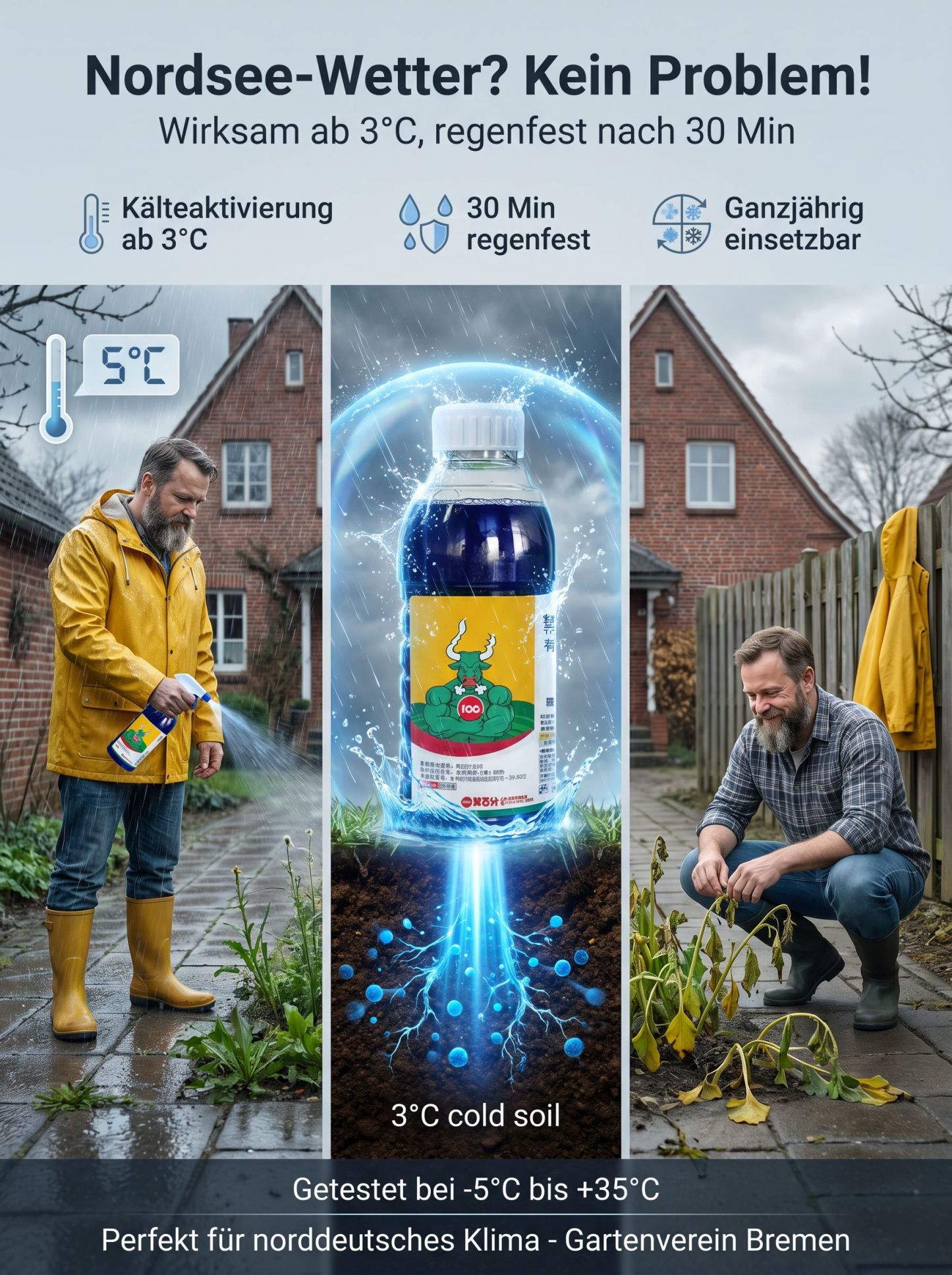 【Wurzelstarkes Herbizid】✨Das Unkraut war innerhalb eines Tages verschwunden✅Wiederanbau nach nur 3 Tagen möglich👍Unkraut jäten ist nicht das ganze Jahr über nötig