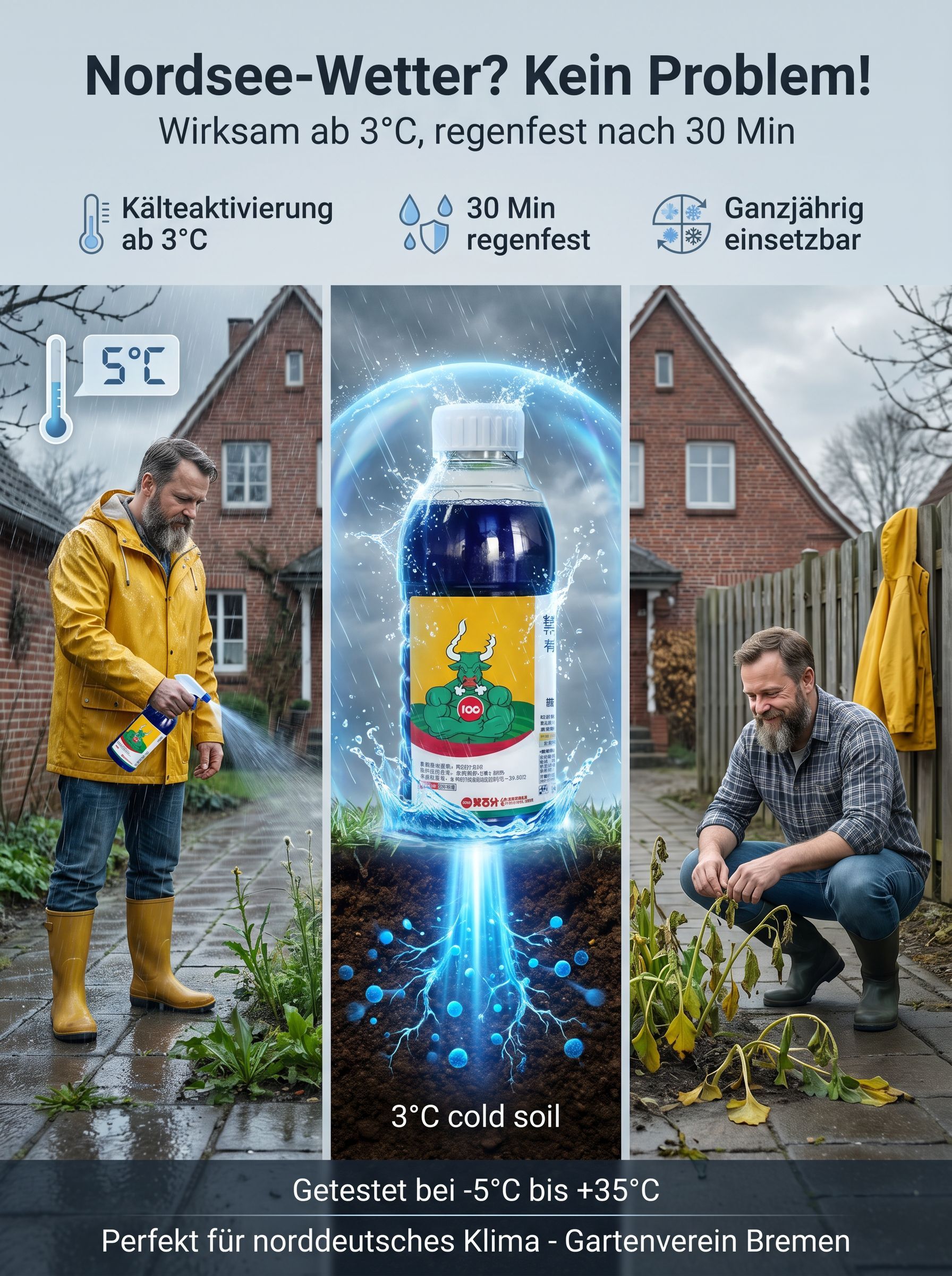 【Wurzelstarkes Herbizid】✨Das Unkraut war innerhalb eines Tages verschwunden✅Wiederanbau nach nur 3 Tagen möglich👍Unkraut jäten ist nicht das ganze Jahr über nötig