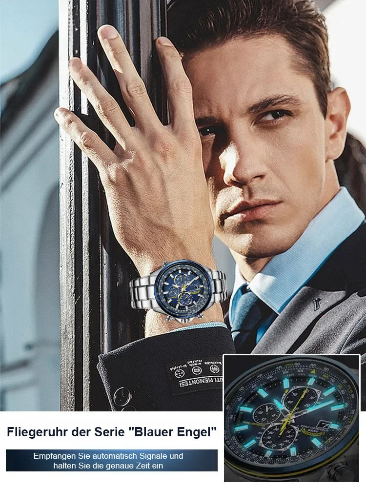 Limitierte Aktion: Herren-Chronograph im Aviatik-Stil | Sportlicher Look für Alltag & Business