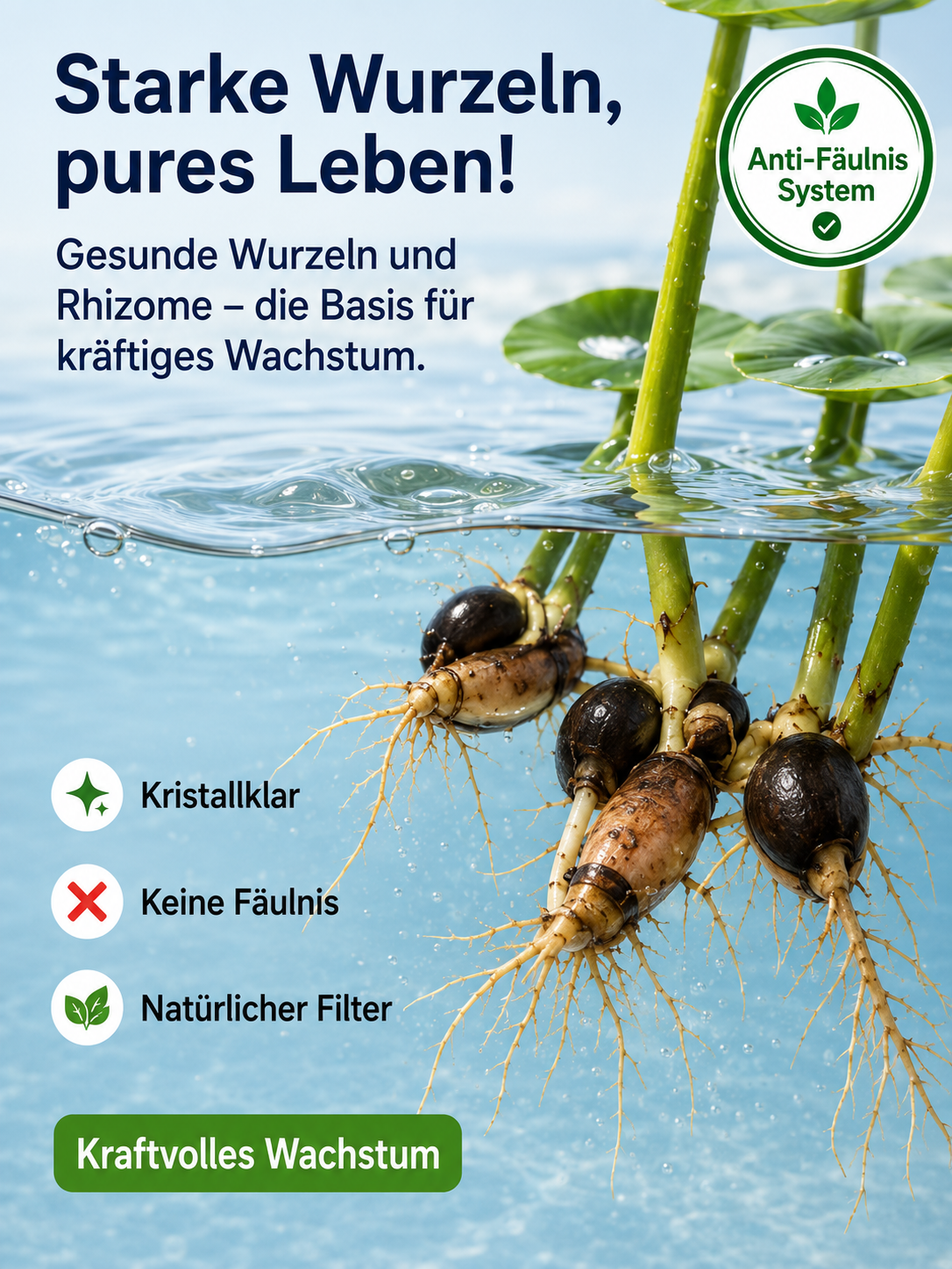 [Premium Bio-Zucht] Lebendiges Wasser-Ökosystem: Erde-frei, blühend in 30 Tagen!
