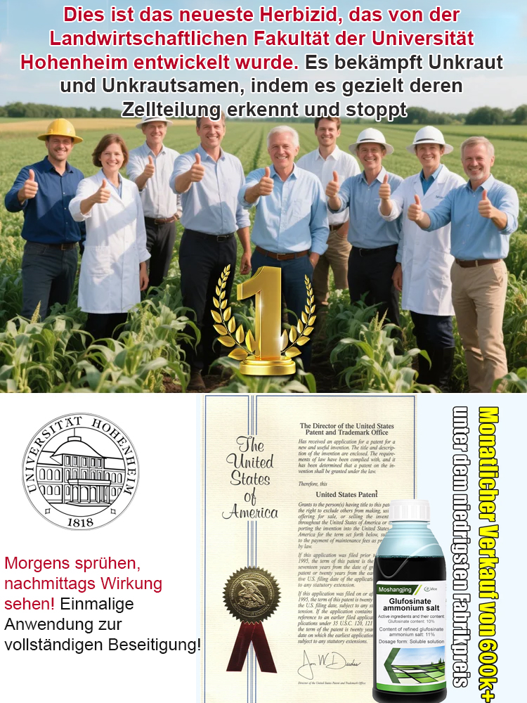 【B4-Bienenfreundlich】Entwickelt von der Uni Hohenheim✨100 Prozent Glyphosatfrei✨Das Unkraut war innerhalb eines Tages verschwunden✅Wiederanbau nach nur 3 Tagen möglich👍Unkraut jäten ist nicht das ganze Jahr über nötig
