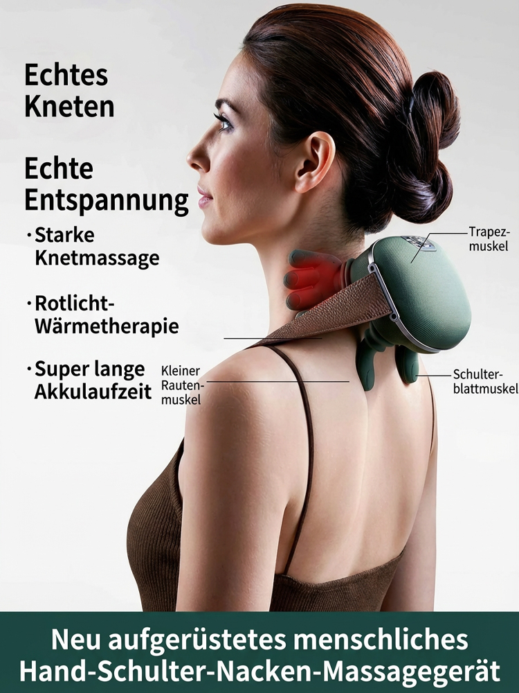 【Professionelle Massage für jeden Tag】Intelligentes Massagerät für Nacken und Schultern – Menschliche Massage nachgeahmt