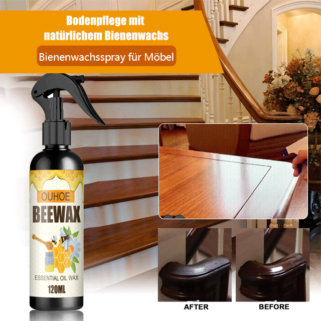 【Möbel-Bienenwachsspray】Wasserfest, staubdicht und schimmelresistent✅️Erneuert sich in 5 Sekunden, hält bis zu einem Jahr