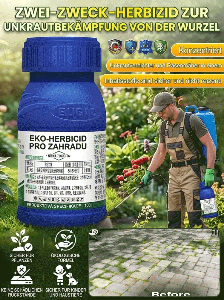 【Wurzel-Tiefen-Unkrautvernichter & Bodenversiegelung 2-in-1】✨Das Unkraut war innerhalb eines Tages verschwunden✅Wiederanbau nach nur 3 Tagen möglich👍Unkraut jäten ist nicht das ganze Jahr über nötig