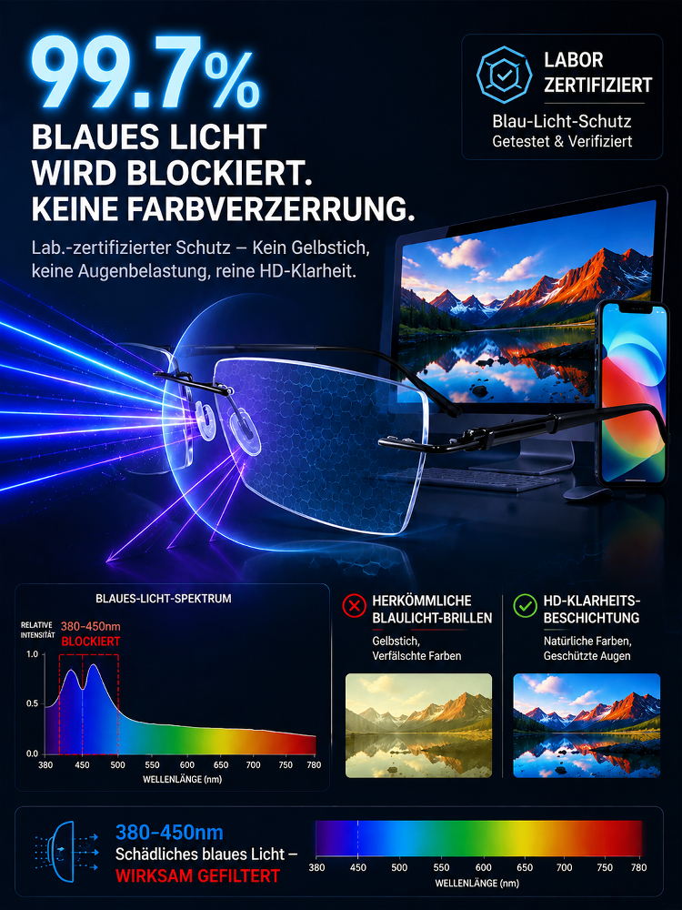 【Empfehlung der American Eye Society】 Blumenbrille gegen blaues Licht
