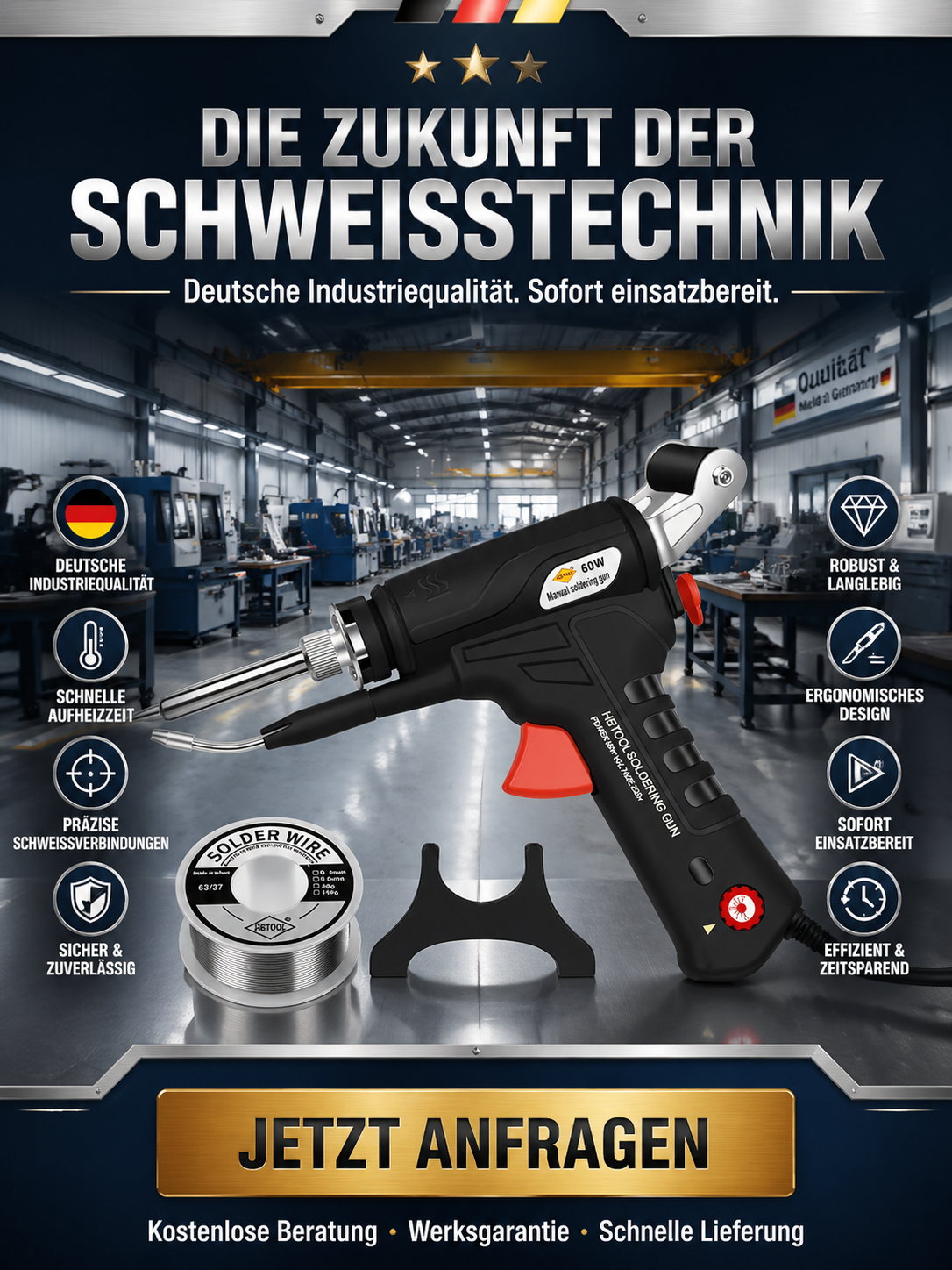 90-480 ℃ einstellbares tragbares Laser-Schweißgerät 899A Schwarz