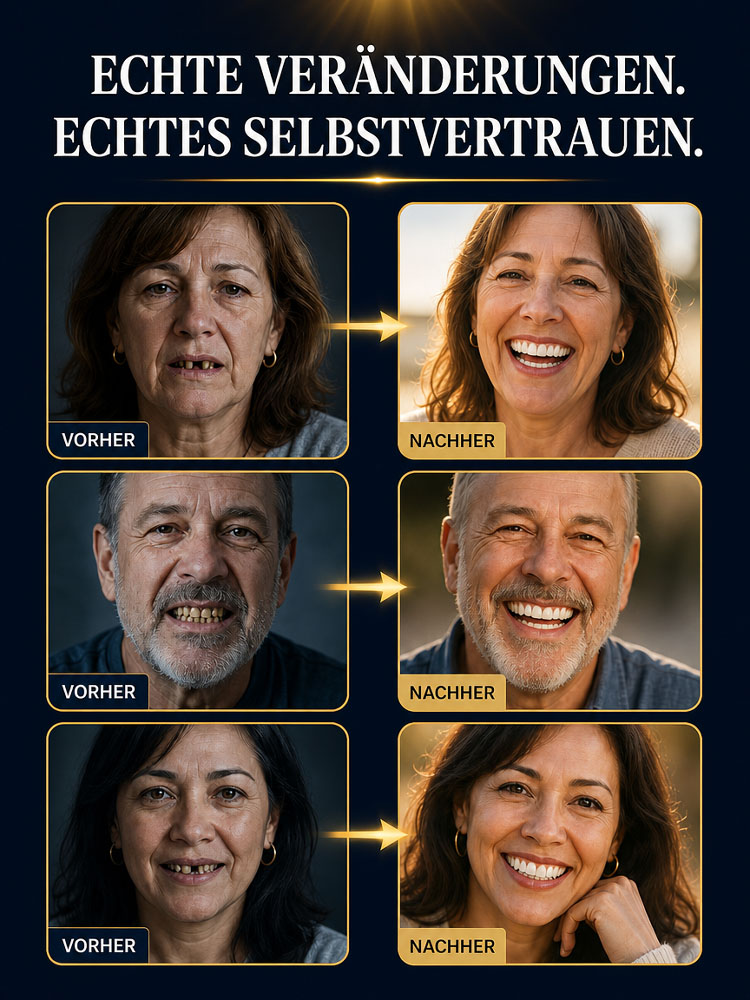 【Vom Zahnarzt empfohlen】Stark haftendes Zahnprothesen-Set