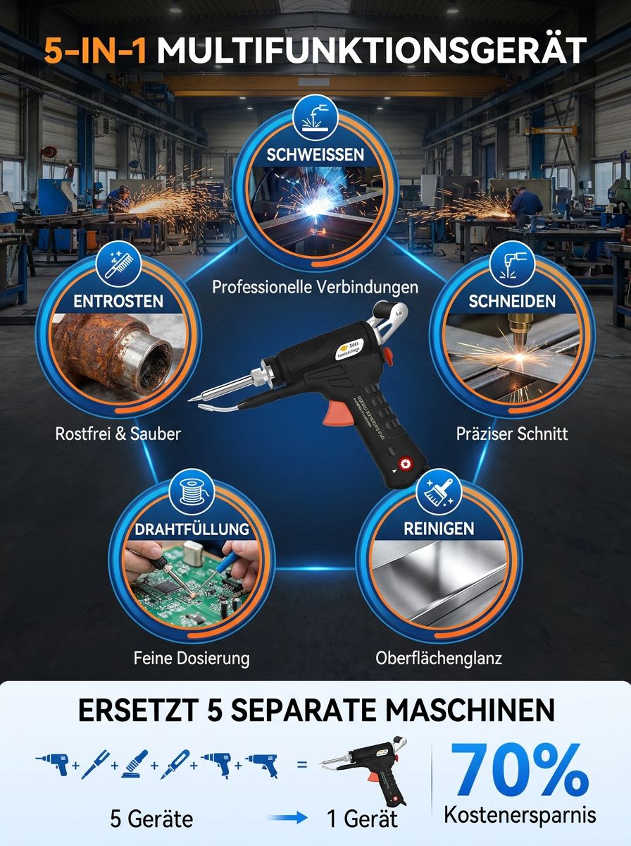 90-480 ℃ einstellbares tragbares Laser-Schweißgerät 899A Schwarz