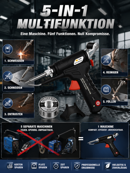 90-480 ℃ einstellbares tragbares Laser-Schweißgerät 899A Schwarz