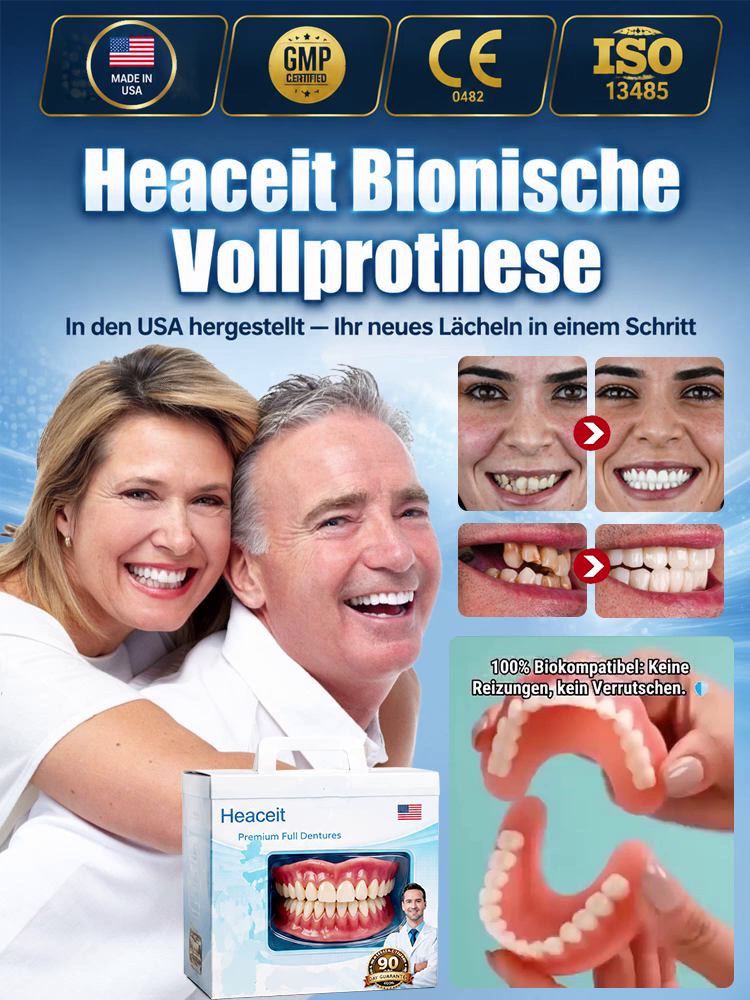 Heaceit Vollprothesen mit biomimetischer, natürlicher Zahnästhetik