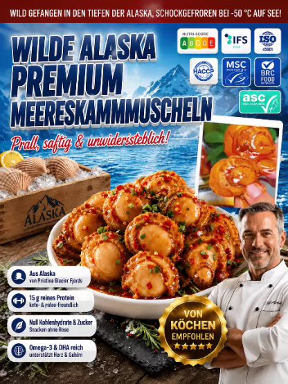 Premium pikant gewürzte Alaska-Jakobsmuscheln | 22g Protein & Keto-freundlich | Kauf 1, erhalte 1 gratis!