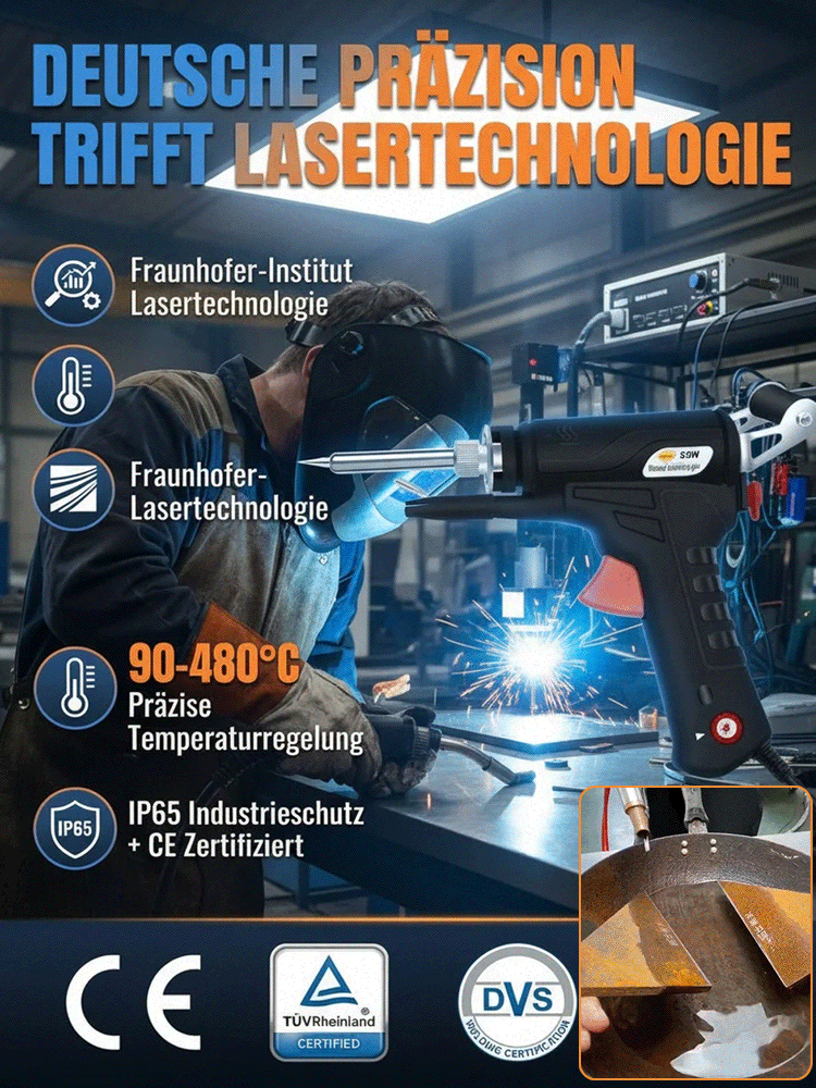 90-480 ℃ einstellbares tragbares Laser-Schweißgerät 899A Schwarz