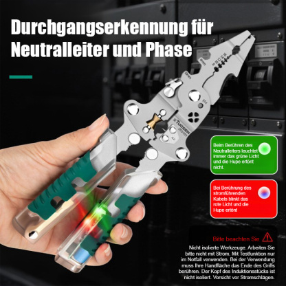 【Alles in einem!】Klappbarer Spannungsprüfer, Schraubendreher, Abisolierzange.